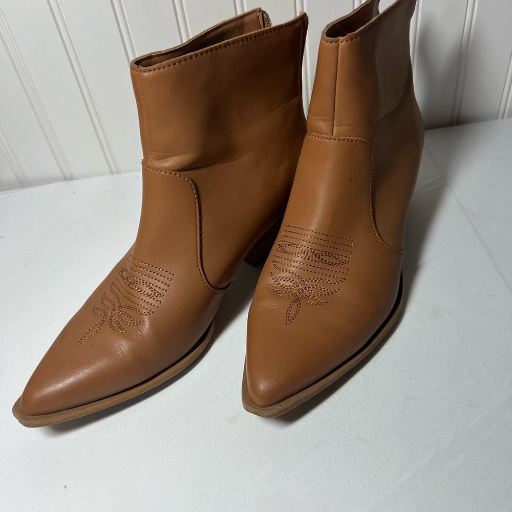 Cole Haan Tan Ankle Booties with Smooth Leather Finish